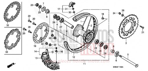 REAR WHEEL CRF250R7 de 2007